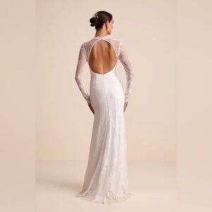Lulus Laveau White Lace Bustier Backless Maxi Mermaid Dress